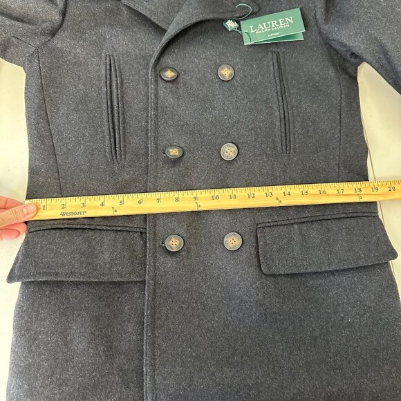 Ralph Lauren Luke Peacoat Size 36 Reg Gray Wool Blend Lined Classic - Picture 12 of 13